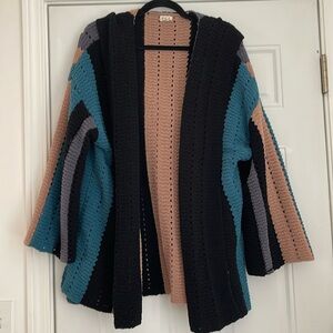 POL crochet hooded cardigan